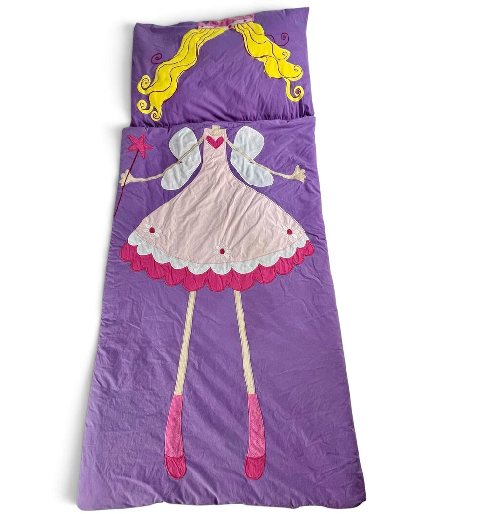 Company Store Kids Fairy Applique Whimsical Slumber Sleeping Bag Fleece lined